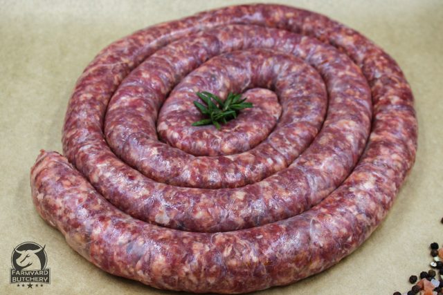 farmyard butchery beef boerewors thick