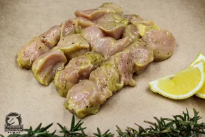 farmyard butchery, Chicken, Chicken sosaties, sosaties, lemon