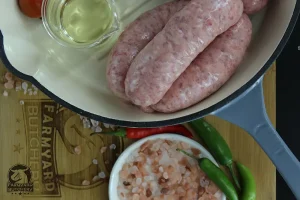 farmyard butchery, Pork Sausages - Thick